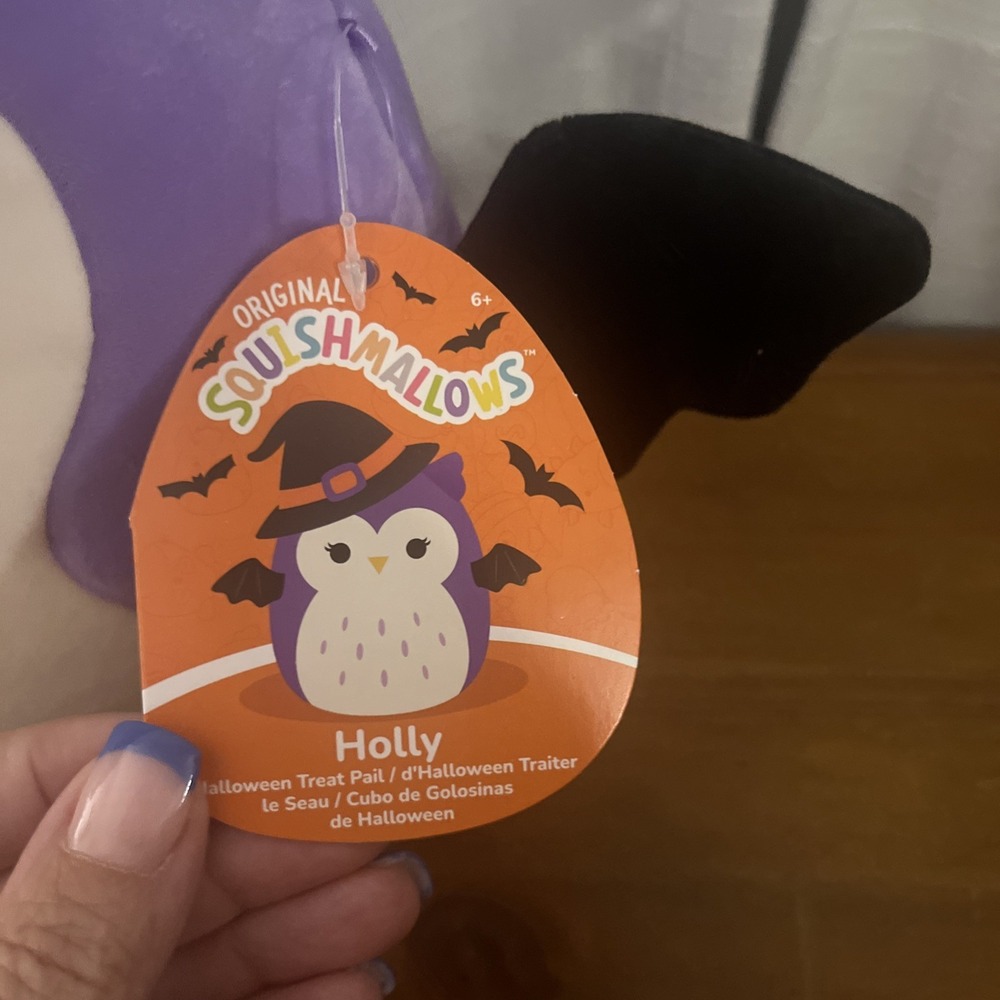 Squishmallows Holly Owl Witch Halloween Trick or Treat Pail Bucket Bag NWT 12" - Picture 2 of 3